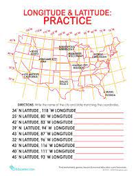 In the worksheet students will be given pairs of coordinates of latitude and longitude that will be located using a map. Latitude And Longitude Worksheet