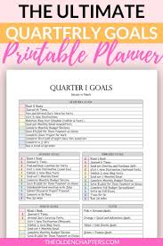 Quarterly Goal Planner Printable Pages Digital Goal Planner Etsy In 2020 Goal Planner Printable Goals Planner Goals Printable