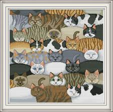 Check this page daily and you will get nice and cute cross stitch patterns and charts for free. Cat Stamped Yeesam Art New Counted Cross Stitch Kits Advanced Embroidery Set Needlework Diy Handmade Christmas Gifts Cat Family