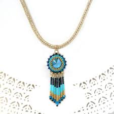 White gold plated fringe fashion necklaces & pendants. Turquoise And Gold Fringe Necklace For Women Beaded Tassel Pendant Necklace Swarovski Crystal Boho Chic Necklace Tribal Style Necklace