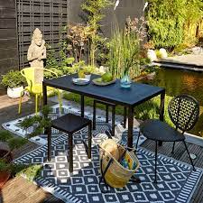 choe perforated metal oblong table matt black la redoute interieurs la redoute en 2021 petits jardins de cour tabouret en metal chaise de jardin