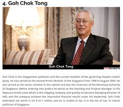Goh chok tong is a former singaporean politician who served as the 2nd prime minister of singapore from 28 november 1990 to 12 august 2004 for winning from the 1991 singaporean general election to 2001 singaporean general election. Goh Chok Tong Being Wooden And Being The Useful Idiot Sam S Alfresco Coffee
