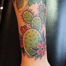 Cactus With Flowers Traditional Tattoo By Fran Massino Traditional Tattoo Nature Tattoos Cactus Tattoo