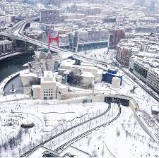 Bilbao Nevado Visto Desde Artxanda 28 02 2018 Bilbao Pais Vasco Ciudades