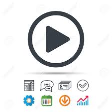Play Icon Audio Or Video Player Symbol Statistics Chart Chat