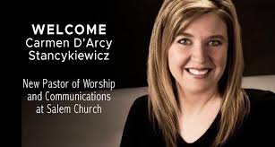 Carmen D'Arcy Stancykiewicz accepted the invitation to join Team Salem as  Pastor of Worship and Communications. Having served in leadership of  worship, production and communications staffs at several large,  Indianapolis-metro area congregations