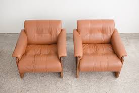 Culkin leather sling chair item: Pair Mid Century Leather Chairs Homestead Seattle