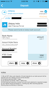 Zebpay Bitcoin Transfer Charges