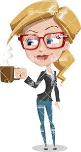Japan anime cosplay , cartoon woman on abstract background Female Cartoon Character 112 Illustrations Set Drinking Coffee Graphicmama