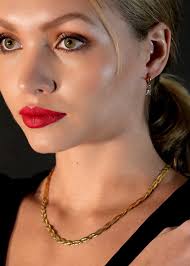 TARA Collier texturé en peau de serpent à chevrons entrelacés