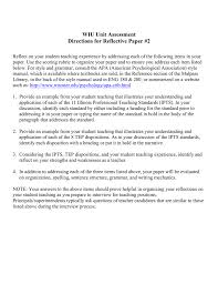How to write a reflection paper on a. Wiu Unit Assessment Directions For Reflective Paper 2