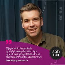 Då jag var bosatt i Bryssel saknade jag att gå på svenskspråkig teater. I  dag är jag bosatt några spårvagnshållplatser från tre finlandssvenska  teatrar. Men saknaden är större”