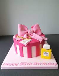 50th Pink Hat Box With Chanel Perfume Bottle Chanel Birthday Cake Hat Box Cake Bottle Cake