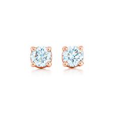 Authentic vintage tiffany & co 14k rose gold aquamarine large earrings. Tiffany Solitaire Diamond Stud Earrings In Rose Gold Tiffany Co