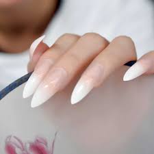 Although she is not wearing long nails. Ombre Extra Long French Nail Extreme Stiletto Sharp Gradient Nude White 24 Fake Nails Acrylic Nails Wholesale Manicure Tips False Nails Aliexpress