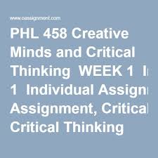 Discussion of the problem paper. Pin On Phl 458 Creative Minds And Critical Thinking Phl458 Phl 458