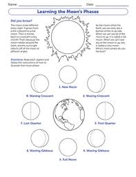 This Moon Phases Worksheet Offers A Clear Explanation Of The Lunar Cycles To Teach Your Student The Phases In 2020 Moon Phases Moon Activities Moon Phases Activities