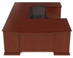 File drawer accommodates letter and legal size files. U Shape Office Desk With Drawers In Black And Cherry