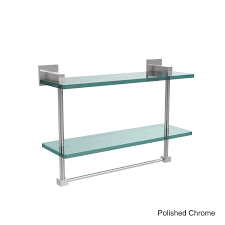 Also, the towel bars are very useful. Allied Brass Montero Collection 16 Inch Two Tiered Glass Shelf With Integrated Towel Bar Overstock 11607269
