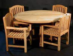 Get the best deals on teak dining tables. Teak Patio Set Dining Teak 60 Inch Round Table And 6 Chairs