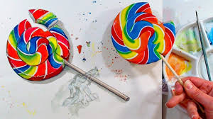 Art painting tools oil painting lessons painting & drawing heart painting paint brush for choosing the right paintbrush. Live Rainbow Lollipop In Watercolors 12 30pm Et 3 23 18 Youtube