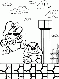Darmowe kolorowanki dla dzieci do druku online. Mario Bros Kolorowanki Czas Dzieci