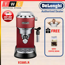 Pick your blend, brew your espresso and froth your milk like a real barista brew a rich, smooth espresso with a perfect crema make your espresso at the perfect temperature with the thermoblock technology. Delonghi Dedica 15 Bar Pump Espresso Machine Coffee Maker Red Ec685r Ec685 Ec685 R Shopee Malaysia
