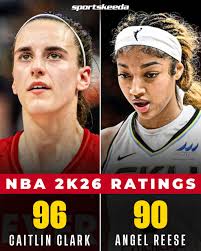 Caitlin Clark's NBA 2K26 rating average tops cover star Angel Reese 😳🎮  #WNBA #CaitlinClark #AngelReese