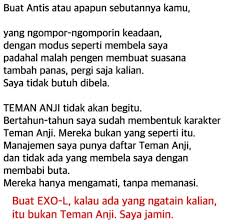 Hanya saja kebetulan tulisan ini saya bagi dua, yaitu kata bijak dan kata mutiara. Anji Sampaikan Pesan Bijak Terkait Kisruhnya Dengan Exo L Indonesia