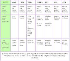 4 6 8 Months Baby Menus Baby Menus And Feeding Schedule For Baby Of 4 6 And Infants 8 Months Old For Solid Foods Baby Food Recipes Too Baby Feeding Schedule Baby Food Recipes Baby Meal Plan