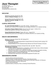 Student Physical Therapist Resume