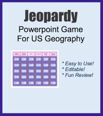 This Is A Fun Jeopardy Game In Ppt Format That Can Be Used For Geography Us History Or A General Social St In 2020 Us Geography Geography Lessons History Resources