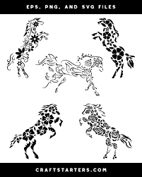 Download Floral Horse Silhouette Clip Art