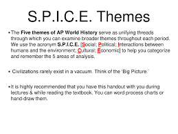 s p i c e 5 themes of world history ppt download