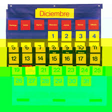 Learning Resources Bilingual Monthly Calendar Pocket Chart 28 X 25 1 2 Inches