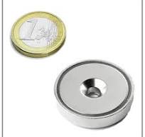 Neodymium Mounting Magnet w/ Bore Ø 38 X 7.4 mm - Pot Magnets