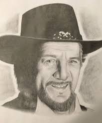 H o s s ⚡️ Waylon Jennings portrait by @giantsquidd