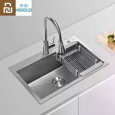 Maybe you would like to learn more about one of these? Higold Large Capacity Nano Kitchen Sink Lotus Leaf Bionic Nano Coating Anti Oil Stain With Drain Basket Sewer Components Youpin Kitchen Sinks Aliexpress
