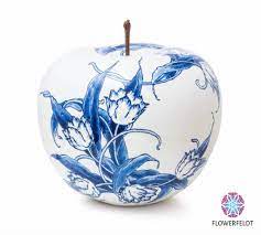 Your current version of internet explorer is out of date. Home Decor Apple Sculptures Ceramic Apples In Delft Blue Flowerfeldt