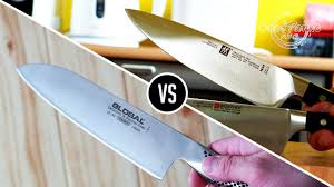 Also, the blade of a chef's knife has a slight curve to it, which enables the user to execute that traditional 'rocking' motion used by the pros. Santoku Vs Chef Knife Which One Is Better Chef Knife Or Santoku Western Style Chef Knife Youtube