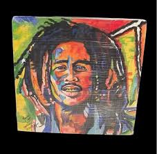 Vivid Original Hand Painted Oil Portrait of Bob Marley Paintings