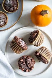 One Bowl Pumpkin Chocolate Muffins Vegan Gluten Free Recipe Chocolate Muffins Pumpkin Chocolate Chocolate Pumpkin Muffins