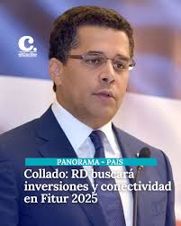 El ministro de Turismo, David Collado, informó que este año el objetivo de  República Dominicana es conseguir nuevas inversiones y fortalecer la  conectividad aérea durante su participación en la feria turística de