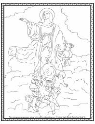 Assumption Of The Blessed Virgin Mary Coloring Page Assumption Of Mary Catholic Coloring Catholic Crafts