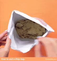 Use some origami skills on a bag of chips to keep it sealed. How To Seal A Chips Bag Without Clips Lifehacks Chip Bags Close Chip Bags How To Close A Chip Bag