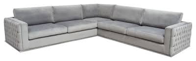Emerald home furnishings sofas, loveseats & sectionals. In Stock Envy 3 Piece Sectional Platinum Gray Velvet With Detail And Silver Metal Trim Contemporary Sectional Sofas By Hedgeapple Houzz