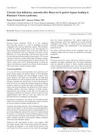 Sorry, no medical concepts matched your search. Pdf Chronic Iron Deficiency Anemia After Roux En Y Gastric Bypass Leading To Plummer Vinson Syndrome