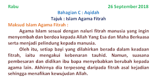 Perhatian kepada pelajar tingkatan 4 yang mengambil mata pelajaran pendidikan islam. Pelajaran 13 Islam Agama Fitrah Pendidikan Islam Tingkatan 1