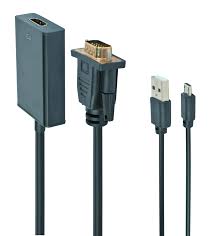 You can use this cable for visual and audio aspects, and the quality is good in most resolutions. Vga To Hdmi Adapter Cable 0 15 M Black A Vga Hdmi 01