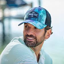 Ocean Blue Fish Patch Mesh Snap Back Baseball Cap